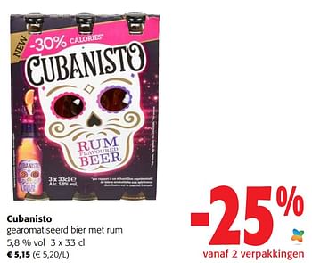 Promoties Cubanisto gearomatiseerd bier met rum - Cubanisto - Geldig van 10/08/2022 tot 23/08/2022 bij Colruyt