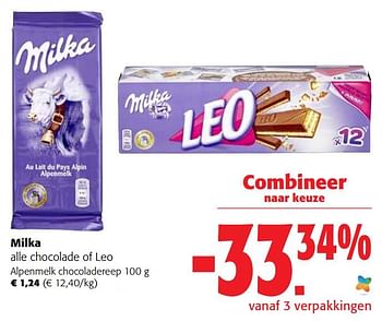 Promotions Milka alpenmelk chocoladereep - Milka - Valide de 10/08/2022 à 23/08/2022 chez Colruyt
