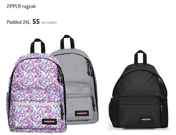 Promoties Zippl`r rugzak padded - Eastpak - Geldig van 11/08/2022 tot 10/09/2022 bij Freetime