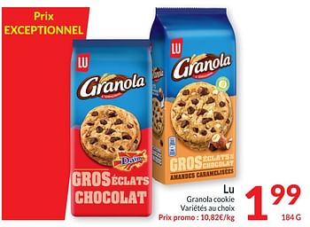 Promoties Lu granola cookie - Lu - Geldig van 16/08/2022 tot 21/08/2022 bij Intermarche