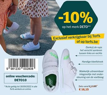 Promoties Sneakers deto - Deto - Geldig van 04/08/2022 tot 05/09/2022 bij Torfs