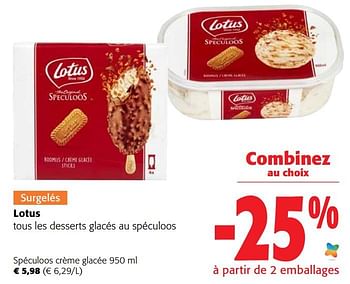 Promotions Lotus spéculoos crème glacée - Lotus Bakeries - Valide de 10/08/2022 à 23/08/2022 chez Colruyt