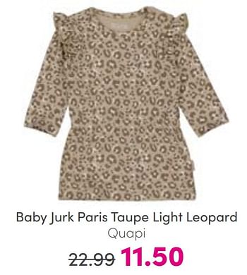 Promotions Baby jurk paris taupe light leopard quapi - Quapi - Valide de 14/08/2022 à 20/08/2022 chez Baby & Tiener Megastore
