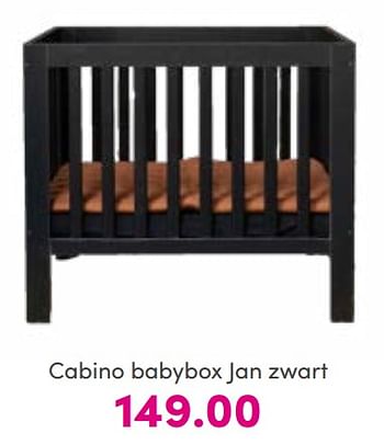 Promoties Cabino babybox jan zwart - Cabino - Geldig van 14/08/2022 tot 20/08/2022 bij Baby & Tiener Megastore