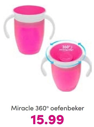 Promoties Miracle 360° oefenbeker - Huismerk - Baby & Tiener Megastore - Geldig van 14/08/2022 tot 20/08/2022 bij Baby & Tiener Megastore