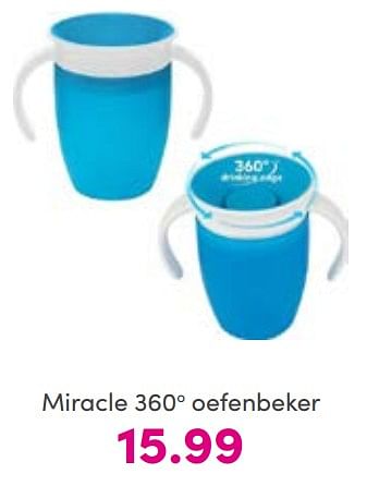 Promoties Miracle 360° oefenbeker - Huismerk - Baby & Tiener Megastore - Geldig van 14/08/2022 tot 20/08/2022 bij Baby & Tiener Megastore