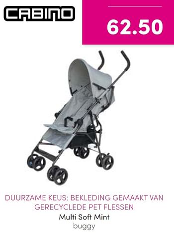 Promoties Multi soft mint buggy - Cabino - Geldig van 14/08/2022 tot 20/08/2022 bij Baby & Tiener Megastore