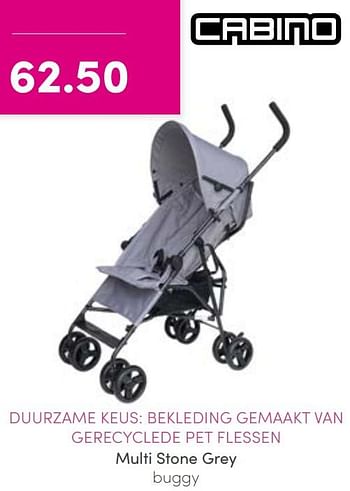 Promoties Multi stone grey buggy - Cabino - Geldig van 14/08/2022 tot 20/08/2022 bij Baby & Tiener Megastore