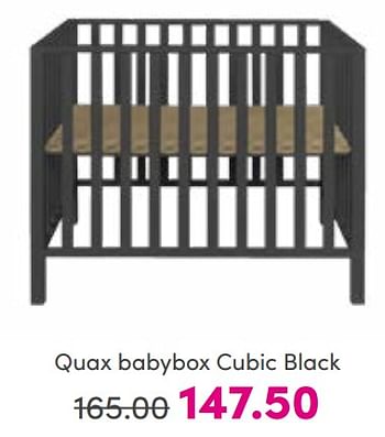 Promoties Quax babybox cubic black - Quax - Geldig van 14/08/2022 tot 20/08/2022 bij Baby & Tiener Megastore