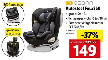 Promoties Autostoel four360 - Osann  - Geldig van 22/08/2022 tot 27/08/2022 bij Lidl