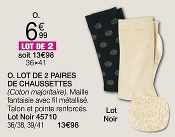 Promotions Lot de 2 paires de chaussettes - Produit Maison - Damart - Valide de 01/08/2022 à 15/12/2022 chez Damart