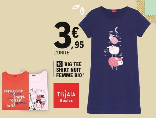 Big tee discount shirt nuit femme