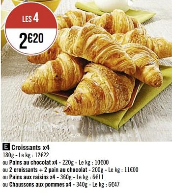 Promotions Croissants - Produit Maison - Casino - Valide de 15/08/2022 à 28/08/2022 chez Super Casino