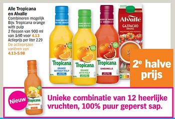 Promotions Tropicana orange with pulp - Tropicana - Valide de 15/08/2022 à 21/08/2022 chez Albert Heijn