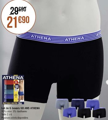 Promoties Lot de 6 boxers athena - Athena - Geldig van 15/08/2022 tot 11/09/2022 bij Géant Casino