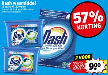 Promoties Dash wasmiddel - Dash - Geldig van 16/08/2022 tot 21/08/2022 bij Kruidvat