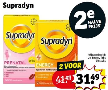 Promoties Supradyn energy tabs - Supradyn - Geldig van 16/08/2022 tot 21/08/2022 bij Kruidvat