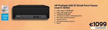 Promotions Hp prodesk 400 g7 small form factor intel i7-10700 - HP - Valide de 03/08/2022 à 31/08/2022 chez Compudeals