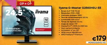 Promotions Iiyama moniteur g-master g2560hsu-b3 - Iiyama - Valide de 03/08/2022 à 31/08/2022 chez Compudeals