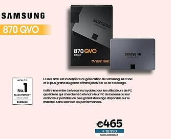 Promotions Samsung 870 qvo 4 tb ssd - Samsung - Valide de 03/08/2022 à 31/08/2022 chez Compudeals