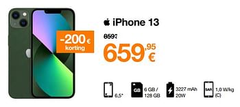 Promoties Apple iphone 13 - Apple - Geldig van 16/08/2022 tot 31/08/2022 bij Orange