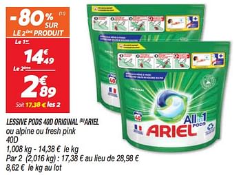 Ariel Lessive pods 40d original ariel - En promotion chez Netto