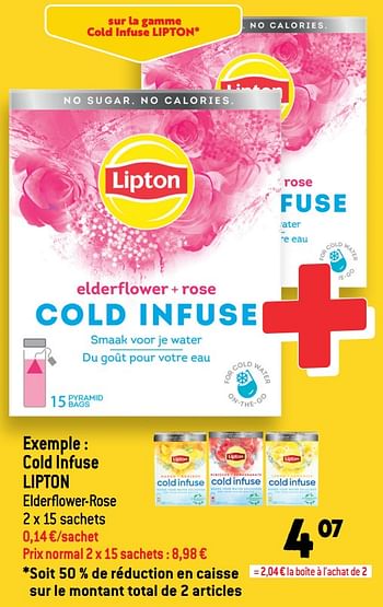 Promotions Cold infuse lipton - Lipton - Valide de 17/08/2022 à 23/08/2022 chez Louis Delhaize