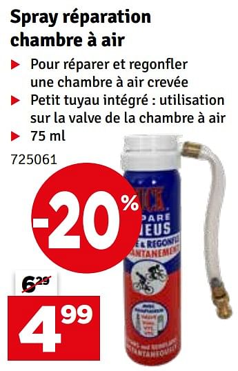 Promotions Spray réparation chambre à air - Produit maison - Mr. Bricolage - Valide de 16/08/2022 à 04/09/2022 chez Mr. Bricolage