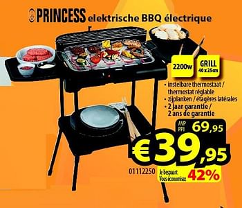 Promoties Princess elektrische bbq électrique - Princess - Geldig van 17/08/2022 tot 24/08/2022 bij ElectroStock