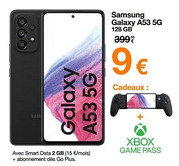 Promotions Samsung galaxy a53 5g 128 gb - Samsung - Valide de 16/08/2022 à 31/08/2022 chez Orange