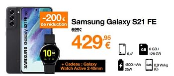Promotions Samsung galaxy s21 fe - Samsung - Valide de 16/08/2022 à 31/08/2022 chez Orange