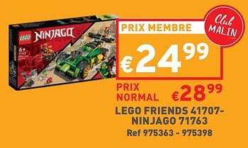 Promotions Lego friends 41707- ninjago 71763 - Lego - Valide de 17/08/2022 à 22/08/2022 chez Trafic