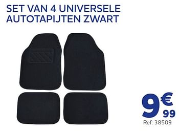 Promoties Set van 4 universele autotapijten zwart - Huismerk - Auto 5  - Geldig van 16/08/2022 tot 04/10/2022 bij Auto 5