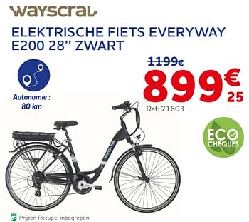 Promotions Wayscral elektrische fiets everyway e200 28`` zwart - Wayscrall - Valide de 16/08/2022 à 04/10/2022 chez Auto 5
