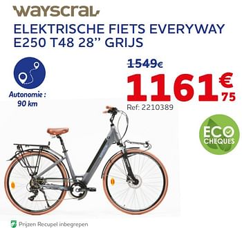 Promoties Wayscral elektrische fiets everyway e250 t48 28`` grijs - Wayscrall - Geldig van 16/08/2022 tot 04/10/2022 bij Auto 5