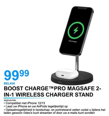 Promotions Belkin boost charge pro magsafe 2- in-1 wireless charger stand wiz010vfbk - BELKIN - Valide de 11/08/2022 à 31/08/2022 chez Auva