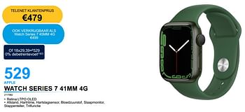 Promoties Apple watch series 7 41mm 4g - Apple - Geldig van 11/08/2022 tot 31/08/2022 bij Auva