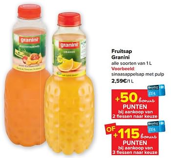 Promotions Sinaasappelsap met pulp - Granini - Valide de 17/08/2022 à 29/08/2022 chez Carrefour