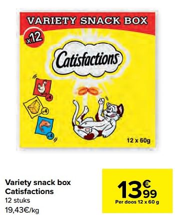 Promoties Variety snack box catisfactions - Catisfactions - Geldig van 17/08/2022 tot 29/08/2022 bij Carrefour