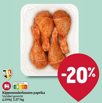 Promoties Kippenonderbouten paprika - Huismerk - Delhaize - Geldig van 18/08/2022 tot 24/08/2022 bij Delhaize