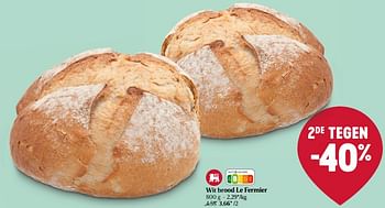 Promoties Wit brood le fermier - Huismerk - Delhaize - Geldig van 18/08/2022 tot 24/08/2022 bij Delhaize