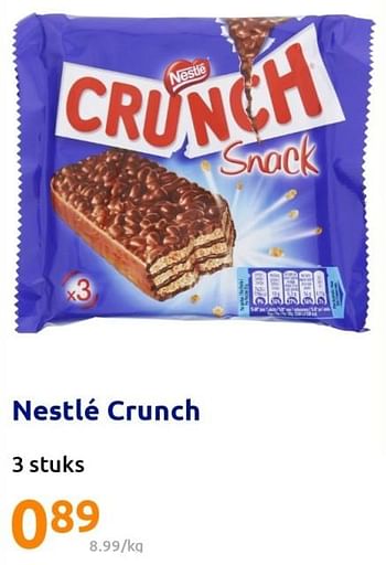 Promoties Nestlé crunch - Nestlé - Geldig van 17/08/2022 tot 23/08/2022 bij Action
