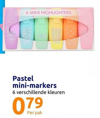 Promoties Pastel mini-markers - Huismerk - Action - Geldig van 17/08/2022 tot 23/08/2022 bij Action