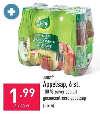 Promoties Appelsap - Juicy - Geldig van 22/08/2022 tot 02/09/2022 bij Aldi