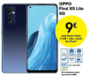 Promoties Oppo find x5 lite 5g - Oppo - Geldig van 16/08/2022 tot 02/10/2022 bij Carrefour