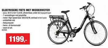 Promoties Elektrische fiets met middenmotor - Evobike - Geldig van 17/08/2022 tot 31/08/2022 bij Hubo
