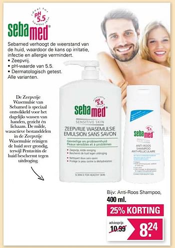 Promoties Anti-roos shampoo - Sebamed - Geldig van 17/08/2022 tot 03/09/2022 bij De Online Drogist