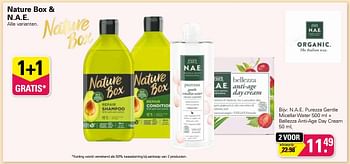 Promoties N.a.e. purezza gentle micellar water + bellezza anti-age day cream - NAE - Geldig van 17/08/2022 tot 03/09/2022 bij De Online Drogist