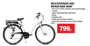 Promotions Vélo électrique avec moteur roue avant - Evobike - Valide de 17/08/2022 à 31/08/2022 chez Hubo