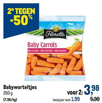 Promoties Babyworteltjes - Florette - Geldig van 24/08/2022 tot 06/09/2022 bij Makro